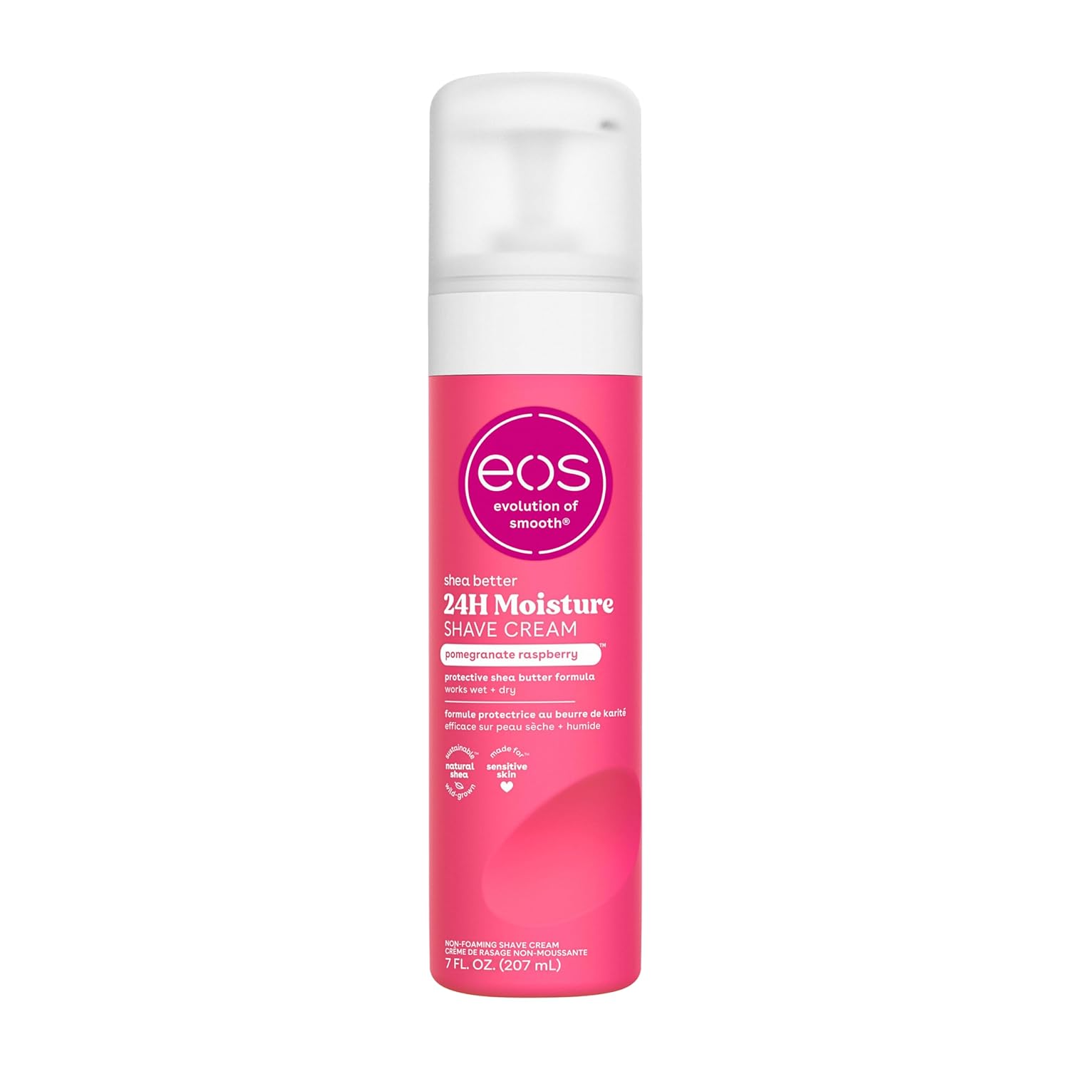 eos Shea Better Shaving Cream- Pomegranate Raspberry, Women's Shave Cream, Skin Care, Doubles as an In-Shower Lotion, 24-Hour Hydration, 7 fl oz