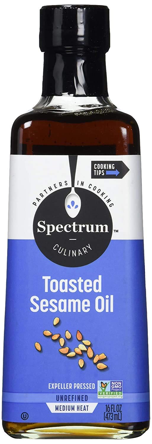Spectrum Culinary, Toasted Sesame Oil, Unrefined, 16 Oz (Pack of 12)