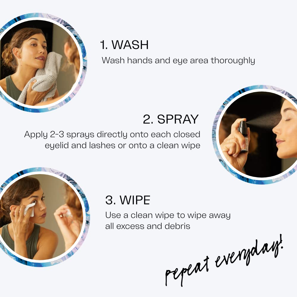 Avenova Eyelid and Eyelash Cleanser Spray - Pure Hypochlorous Acid, Gentle Everyday Lash Cleanser For Eye Irritation, 20mL (0.68oz) : Beauty & Personal Care