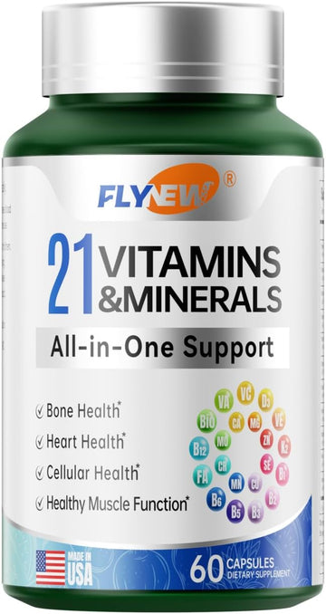 Multivitamin For Women & Men - Mens & Womens Multivitamin For Bone, Skin & Immune Health Support, 21 In 1 Multivitamins Supplement, Multivitamins With Gluten & Allergen Free, Non Gmo, 60 Capsules