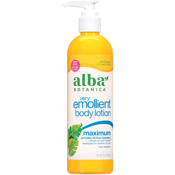 Alba Botanica Very Emollient Body Lotion, Maximum Dry Skin Formula, 12 Oz