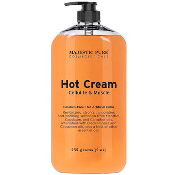 MAJESTIC PURE Hot Cream | Skin Tightening Sweat Cream, Cellulite Cream for Thighs and Butt | Moisturizing Cream for Women & Men | 9 Oz