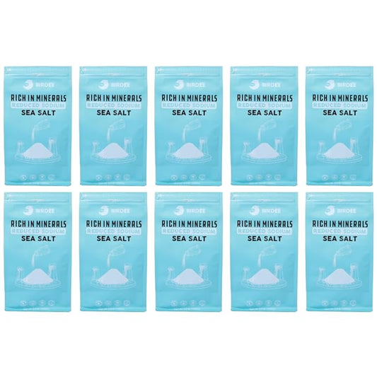 Birdee Baja Sea Salt - 35.2 Oz., Unrefined Baja Mineral Sea Salt, Fine Grain High Mineral Sea Salt, 82 Minerals Fine Grain, Natural 35% Less Sodium