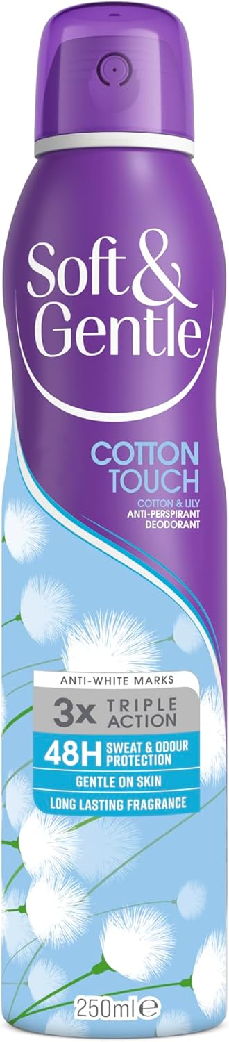 Soft & Gentle Cotton Touch Anti-Perspirant Deodorant Spray, 250Ml
