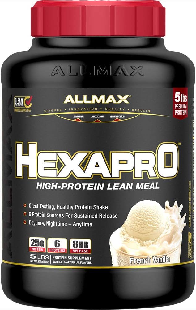 ALLMAX HEXAPRO, French Vanilla - 5 lb - 25 Grams of Protein Per Servin