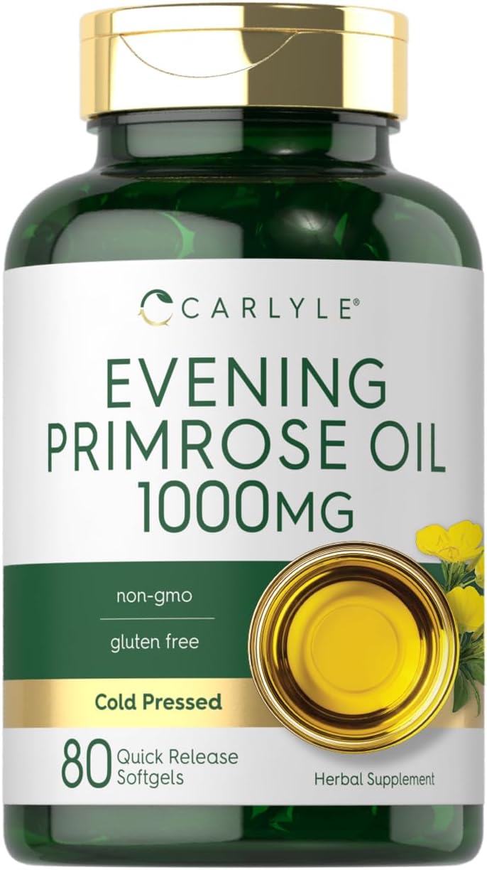 Carlyle Evening Primrose Oil Capsules 1000Mg | 80 Softgels | Non-Gmo & Gluten Free