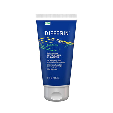 Differin Facial Cleanser, Daily Oil Free Hydrating Face Wash By The Makers Of Differin Gel, Gentle Skin Care For Acne Prone Skin, Phas, 6 Oz