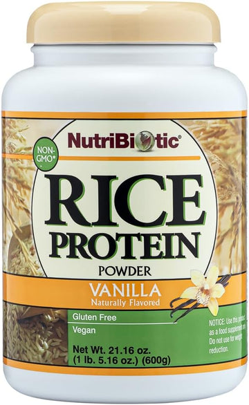 NutriBiotic ? Vanilla Rice Protein, 1 Lb 5 Oz (600g) | Low Carb, Keto-