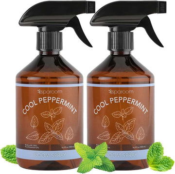 SpaRoom Aromatherapy Non-Aerosol Therapy Essential Oil Room Spray Air Freshener, Cool Peppermint for Invigoration, 16.9 fl oz, Set of 2