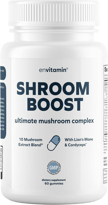 Shroomboost Ultimate Mushroom Complex With Lion'S Mane, Reishi, Cordyceps, Chaga, Turkey Tail, Maitake - Real Fruiting Body