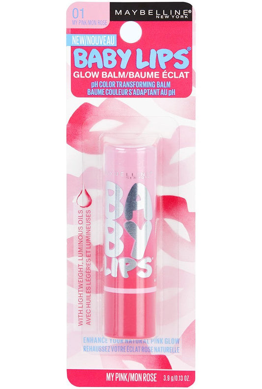 Maybelline New York Baby Lips Glow Lip Balm, My Pink, 0.13 Oz