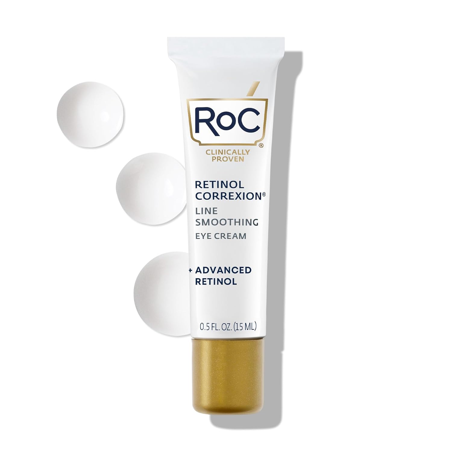 Roc Retinol Correxion Under Eye Cream For Dark Circles & Puffiness, Daily Wrinkle Cream, Anti Aging Line Smoothing Skin Care Treatment For Women And Men, 0.5 Oz (Packaging May Vary)