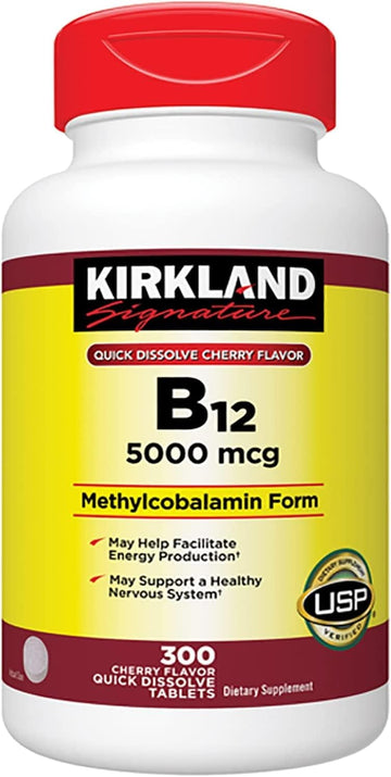 Kirkland B12 5000 Mcg,300 Quick Dissolve Tablets