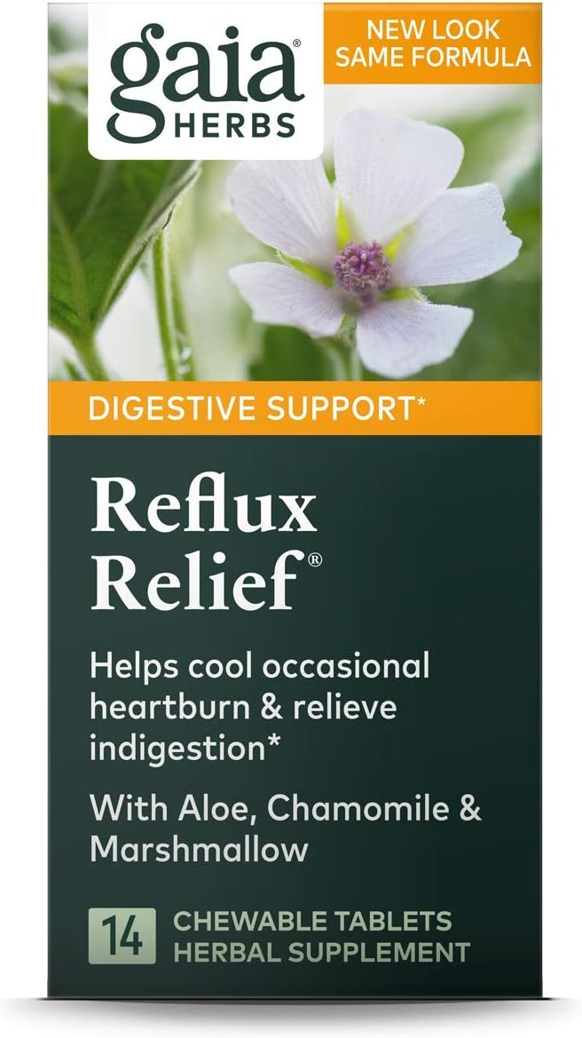 Gaia Herbs RapidRelief Reux Relief Tablets, 15-Count Bottle (Pack of 2)