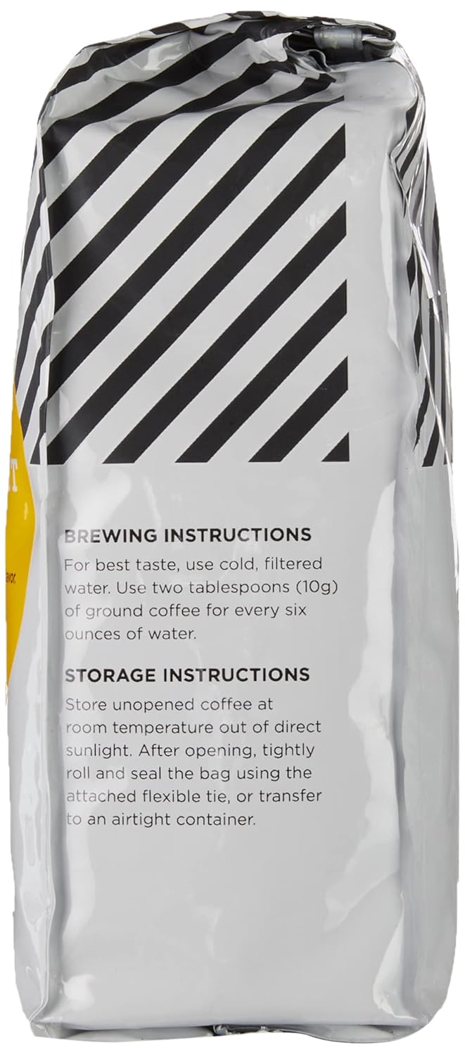 Amazon Fresh, Just Bright Whole Bean Coffee, Light Roast, 12 Oz