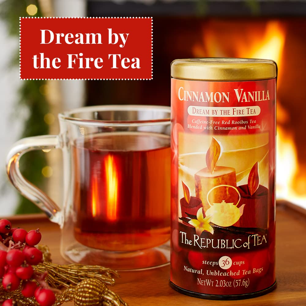 The Republic Of Tea — Cinnamon Vanilla, Dream By The Fire Tea, 36 Tea Bags, Caffeine-Free