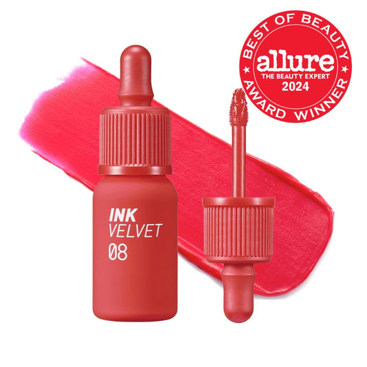 Peripera Ink The Velvet Lip Tint, High Pigment Color, Longwear, Weightless, Not Animal Tested, Gluten-Free, Paraben-Free (008 Sellout Red)