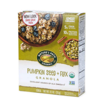 Nature's Path Organic Pumpkin Seed and Flax Granola, 11.5 Ounce (Pack of 5), Non-GMO, Heart Healthy, High Fiber, 6g Plant Based Protein