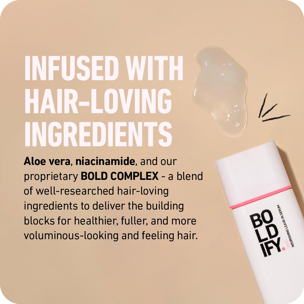 Boldify Leave In Conditioner - Heat Protectant Nourishing Hair Serum for Blow Dry and Styling, Essential Hair Health Serum for Women & Men - Lightweight Thermal Protection to 450F with Biotin : Beauty & Personal Care