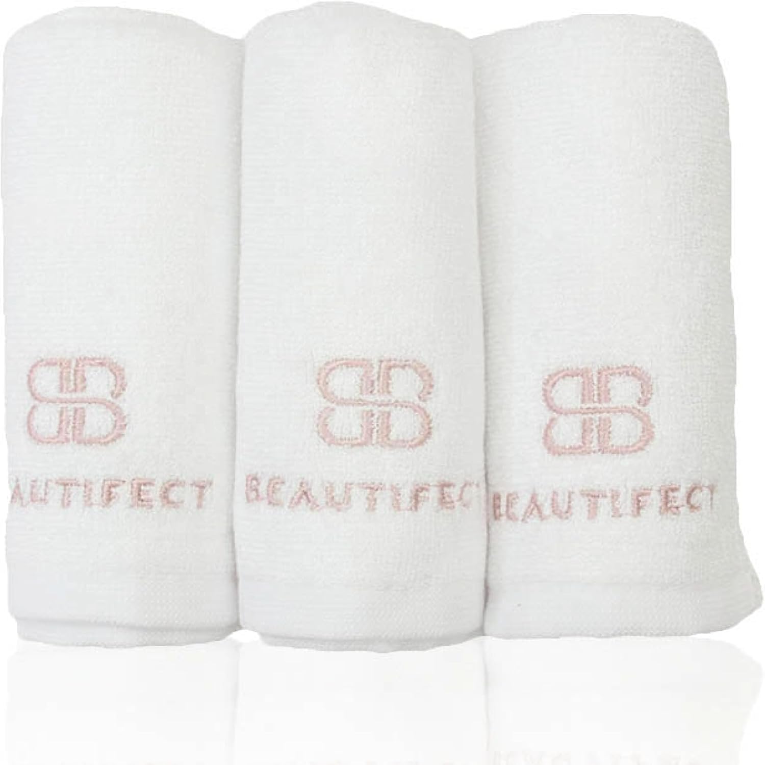 Beautifect Bamboo Face Cloths - Bamboo Infused & Cotton Flannel Face Cloth - Natural Materials Suitable For Sensitive Skin - 3 Cleansing & Makeup Removal Wash Cloths - With Luxury Storage Tube