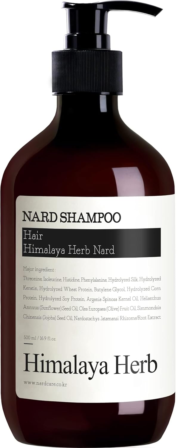 Nard Hair Shampoo Signature 16.9 Fl. Oz. - Strong Vitality From Himalayas - Natural Surfactants Giving Soft Cleansing - Argan, Olive, Jojoba, Macadamia, Sunflower Oil - Rich In Protein And Amino Acids