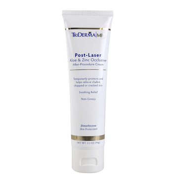 Triderma Post Laser Aloe & Zinc Occlusive Post Treatment Cream For Use After Chemical Peels, Micro-Needling Or Laser Treatments 3.3 Oz