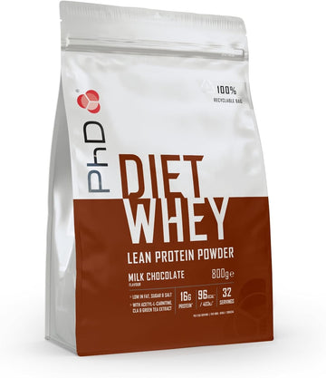 Phd Nutrition Diet Whey Low Calorie Protein Powder, Low Carb, High Protein Lean Matrix, Milk Chocolate Diet Whey Protein Powder, High Protein, 32 Servings Per 800G