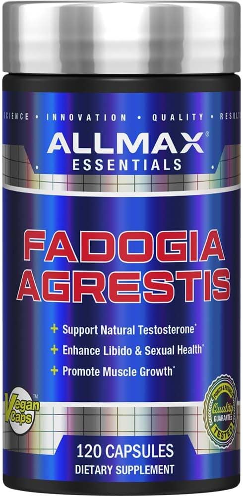 Allmax Essentials Fadogia Agrestis - 120 Capsules - Men’S Health Supplement - Supports Natural Testosterone, Enhances Libido & Promotes Muscle Growth - 120 Servings