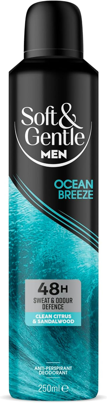 Soft & Gentle Ocean Breeze Men'S Antiperspirant Deodorant Spray 250Ml | Triple Formula | 48 Hour Protection
