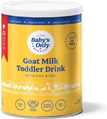 Baby'S Only Goat Milk Toddler Drink, Toddler Drink, Goats Milk Powder, Non Gmo With Dha, Iron, Vitamin D, Naturally Occurring Prebiotics, Ara, Toddlers 12 Months Old And Up, Easy To Digest Goat Milk, 12.7 Oz, 6 Pack