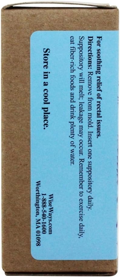 Wiseways Herbals Witch Hazel Suppositories 12 Count