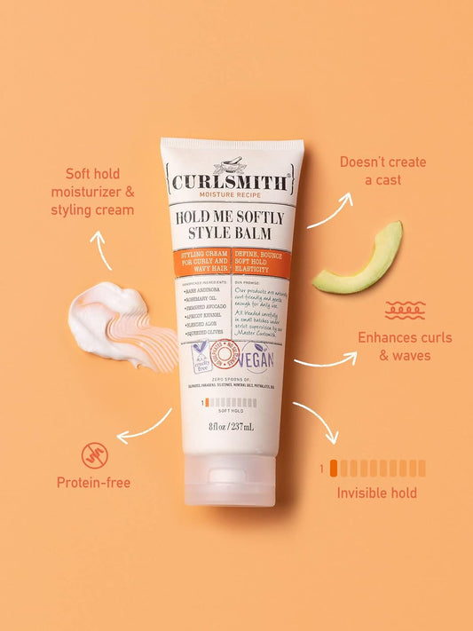 Curlsmith - Hold Me Softly Style Balm - Vegan Soft Hold Styling Cream For Wavy And Curly Hair, Natural Look (59Ml)
