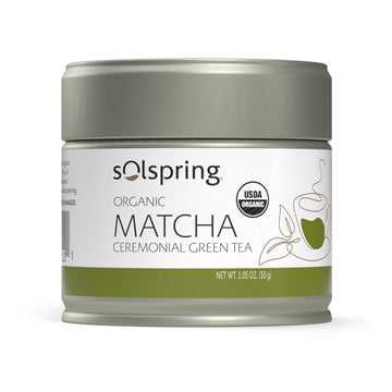 Solspring Organic Matcha Ceremonial Green Tea, 23 Servings (1 Tin), Certified Usda Organic, Non-Gmo, Gluten Free, Soy Free, Dr. Mercola