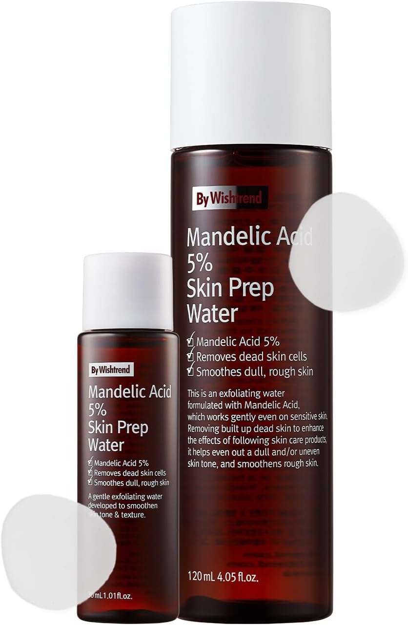 By Wishtrend Mandelic Acid 5% Skin Prep Water Set, Gentle Skin Renewal, Exfoliator, Aha Bha Toner, Essence, For Sensitive Skin, Helping Clogged Pores, Glow Up
