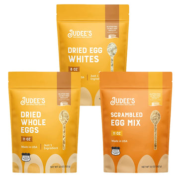 Judee'S Small Egg Bundle: Whole Egg Powder 11 Oz, Dried Egg White Protein 8 Oz, Scrambled Egg Mix 11 Oz