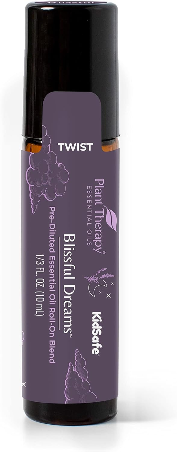 Plant Therapy Blissful Dreams Essential Oil Blend, Relaxation While Supporting Quality Rest, Grounding & Soothing, Bedtime Aroma, 10 Ml (1/3 Oz) 100% Pure, Pre-Diluted Roll On, Natural Aromatherapy