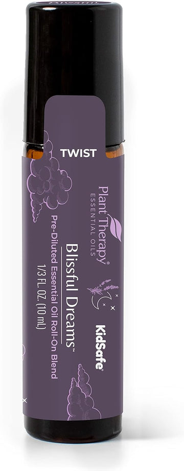 Plant Therapy Blissful Dreams Essential Oil Blend, Relaxation While Supporting Quality Rest, Grounding & Soothing, Bedtime Aroma, 10 Ml (1/3 Oz) 100% Pure, Pre-Diluted Roll On, Natural Aromatherapy