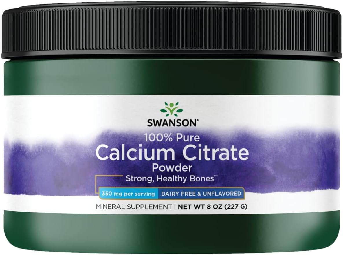 Swanson 100% Pure And Dairy-Free Calcium Citrate Powder 8 Ounce (227 G) Pwdr
