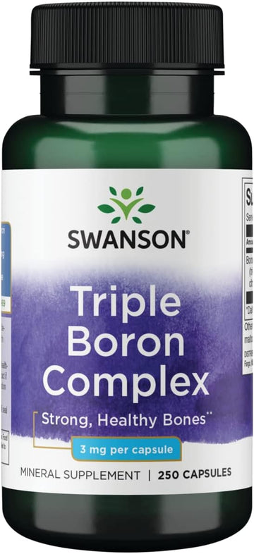 Swanson Triple Boron Complex - Bone Health And Joint Support Mineral Supplement - Citrate, Aspartate, Glycinate (250 Capsules)