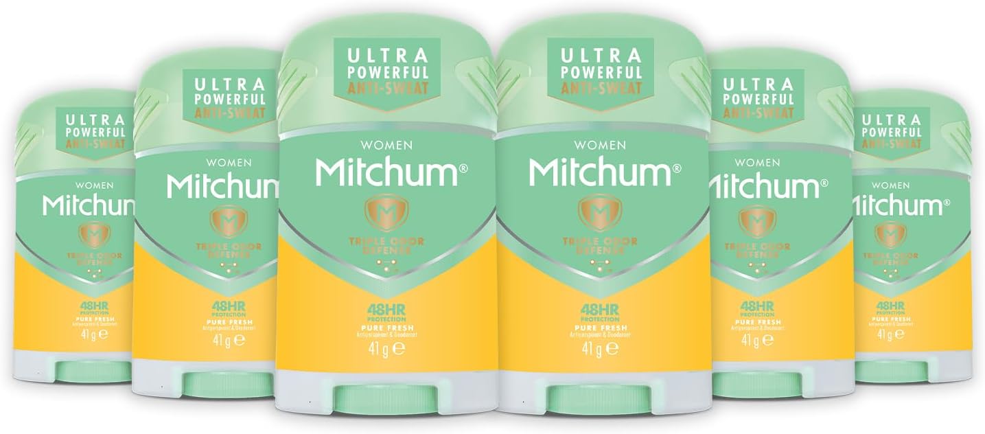 Revlon Mitchum Women Triple Odor Defense 48Hr Protection Deodorant Stick And Antiperspirant Pure Fresh, Dermatologist Tested, 41 G (Pack Of 1)