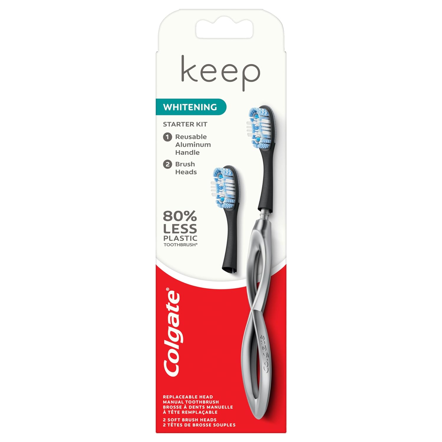 Colgate Keep Manual Toothbrush Whitening Starter Kit - Silver, 1 count
