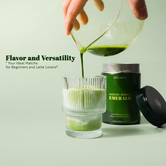 Midori Spring Organic Authentic Japanese Ceremonial Matcha Powder Emerald, Usda Organic, Kosher, Vegan