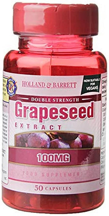 Holland & Barrett Double Strength Grapeseed Extract 100mg 50 Capsules