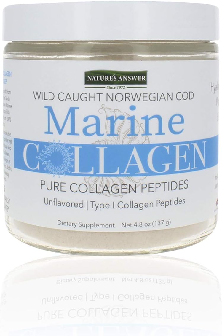 Nature'S Answer Marine Collagen Liq | Wild Caught Norweigen Cod | Pure Collagen Peptides With Hyaluronic Acid & Biotin | Supports Healthy Hair, Skin, Nails, Bones & Joints | Gluten-Free 4.8