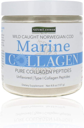 Nature'S Answer Marine Collagen Liq | Wild Caught Norweigen Cod | Pure Collagen Peptides With Hyaluronic Acid & Biotin | Supports Healthy Hair, Skin, Nails, Bones & Joints | Gluten-Free 4.8
