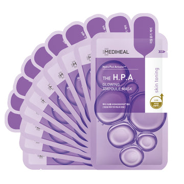 Official Best No.1 Korean Sheet Mask - Hpa Ampoule Face Mask 10 Sheets For Smoothing, And Instant Glow With Lha & Pha