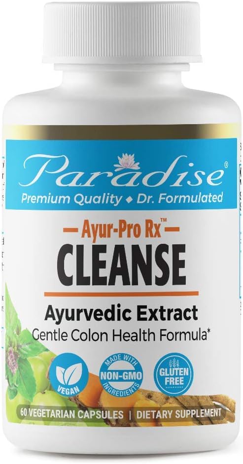 Paradise Herbs AYUR-Pro Rx, Ayurvedic Extract, Colon Health Support, Body Cleanse, Vegan, Non GMO, Gluten Free, 60 Count Vegetarian Capsules