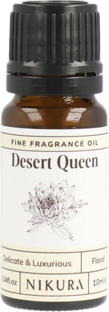 Nikura Desert Queen Fine Fragrance Oil - 10ml | Perfect for Soap Making, Candle Making, Wax Melts, Diffuser, Burner | Great for use in Bath Bombs, Perfume Oil, Perfume Scents | Vegan & UK Made