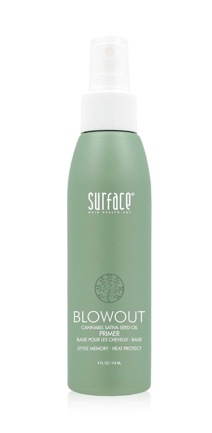 Surface Hair Blowout Primer Hair Spray For Men And Women, 4 Oz - Lightweight, Nourishing Thermal Spray With Babassu Oil - Fast-Drying Blow Dry Spray For Long-Lasting Style