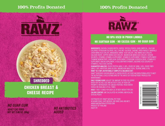 Rawz® Chicken Breast & Cheese Recipe 8/2.46 Oz Pouches